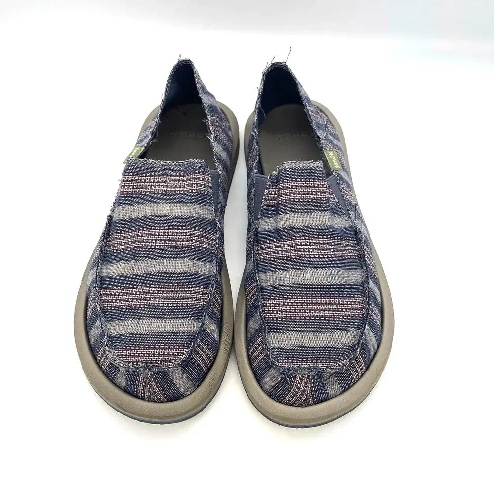 Sanuk Men's / Boys Sidewalk Surfer Canvas Slip-on Shoes Loafers Size 6